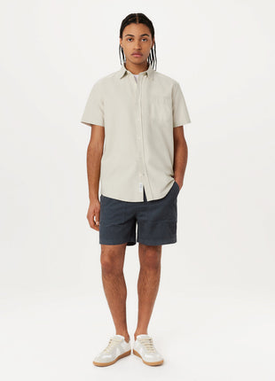The Jasper Short Sleeve Oxford Shirt in Moonlight Colour