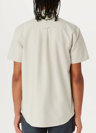 The Jasper Short Sleeve Oxford Shirt in Moonlight Colour