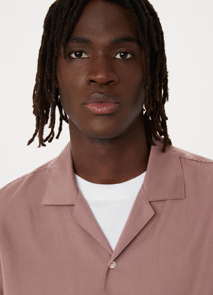 The Fluid Camp Collar Shirt in Twilight Mauve Colour