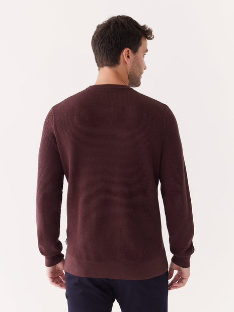 The Waffle Crewneck Sweater in Burgundy