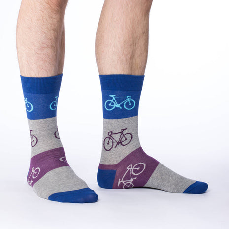 Blue & Grey Checkered Bicycle Socks