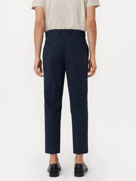 The Colin Tapered Seersucker Pant in Deep Blue