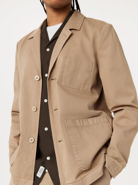 The 3-Button Twill Blazer in Sandstone