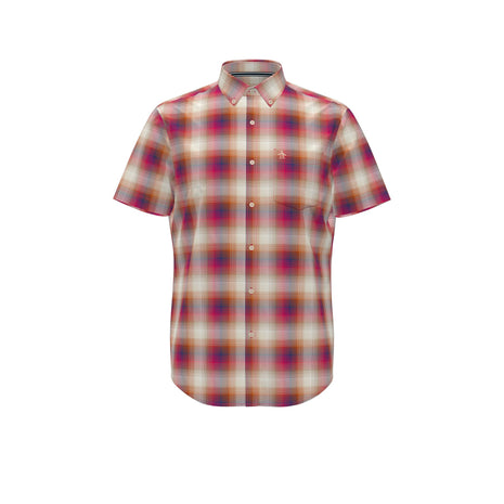 Linen Delave Plaid Short Sleeve Woven Shirt