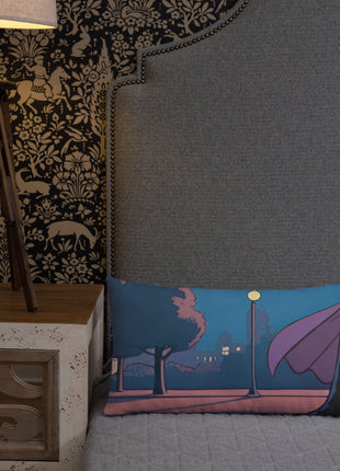 Superhero Night In The Park (left half of print) -  Rectangular Throw Pillow