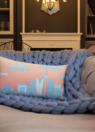 Superhero Kiss in Toronto Sky - Rectangular Throw Pillow
