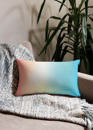 Superhero Kiss in Toronto Sky (left half of image) - Rectangular Throw Pillow