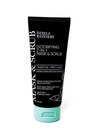 Detoxifying 2 in 1 Mask & Facial Scrub - Activated Charcoal + Mint + Aloe
