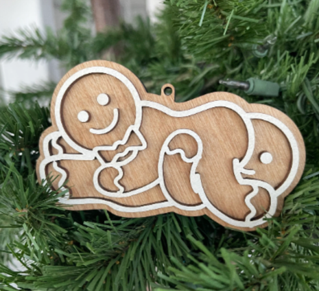 Gay 69 Faux-Gingerbread Wooden Ornament