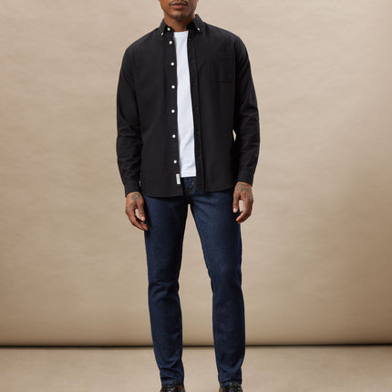 The Jasper Oxford Shirt in Black Colour