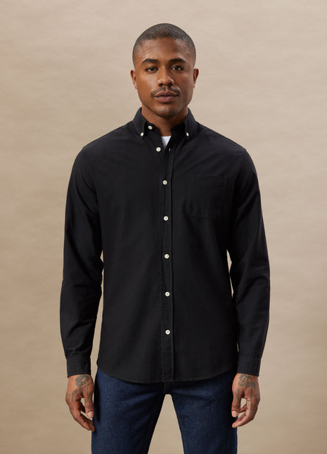 The Jasper Oxford Shirt in Black Colour