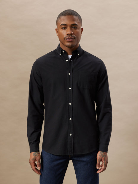 The Jasper Oxford Shirt in Black Colour