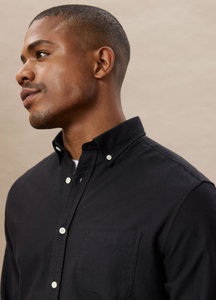 The Jasper Oxford Shirt in Black Colour