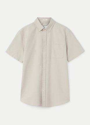 The Jasper Short Sleeve Oxford Shirt in Moonlight Colour