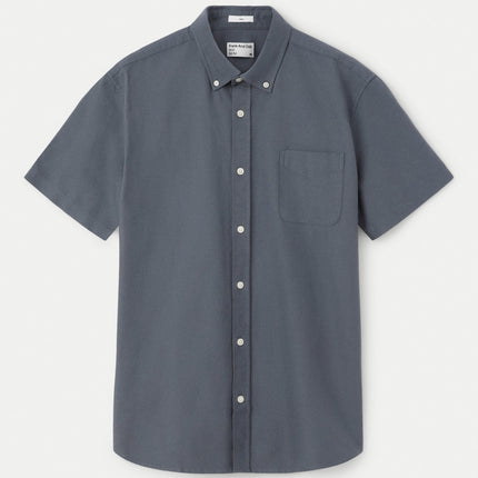 The Jasper Short Sleeve Oxford Shirt in Storm Blue Colour