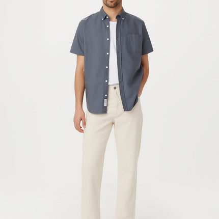 The Jasper Short Sleeve Oxford Shirt in Storm Blue Colour