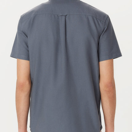 The Jasper Short Sleeve Oxford Shirt in Storm Blue Colour