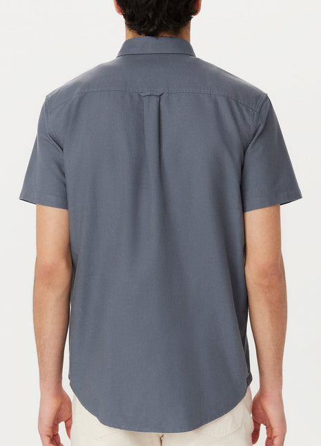 The Jasper Short Sleeve Oxford Shirt in Storm Blue Colour