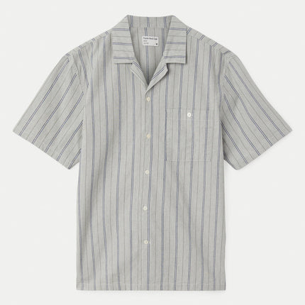 The Striped Camp Collar Shirt in Agave Colour