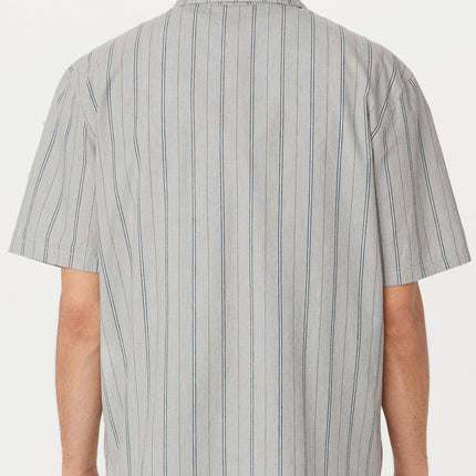 The Striped Camp Collar Shirt in Agave Colour