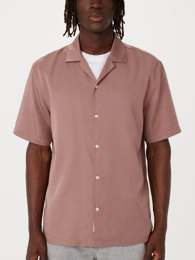 The Fluid Camp Collar Shirt in Twilight Mauve Colour