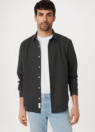 The Fluid Dress Shirt in Washed Black Colour