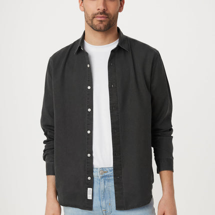 The Fluid Dress Shirt in Washed Black Colour