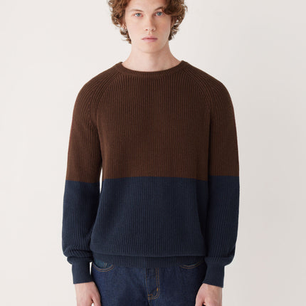 The Colour Block Sweater in Café