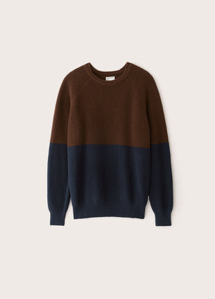 The Colour Block Sweater in Café