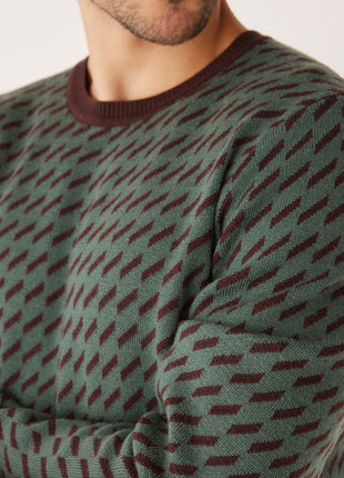 The Merino Jacquard Sweater in Light Green