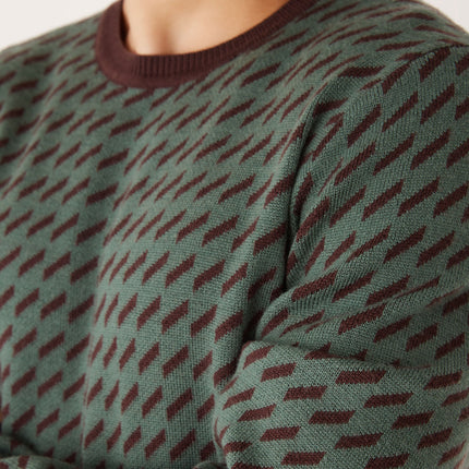 The Merino Jacquard Sweater in Light Green