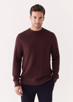 The Waffle Crewneck Sweater in Burgundy