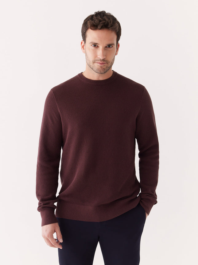 The Waffle Crewneck Sweater in Burgundy