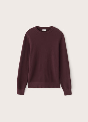 The Waffle Crewneck Sweater in Burgundy