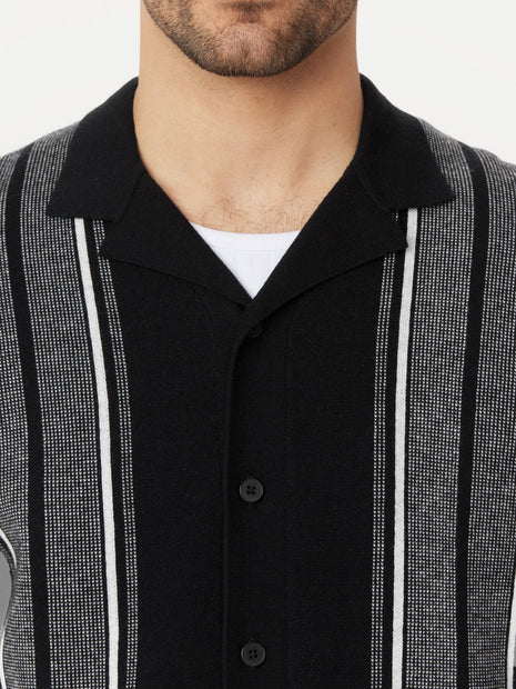 The Striped Sweater Shirt in Black Colour