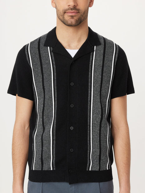 The Striped Sweater Shirt in Black Colour