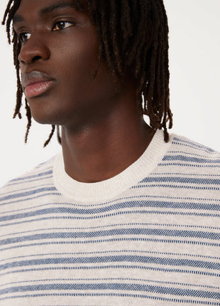 The Short Sleeve Linen Sweater in Sand Colour