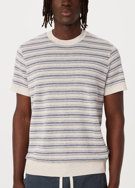 The Short Sleeve Linen Sweater in Sand Colour