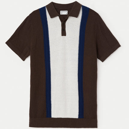 The Mixed-Stitch Polo in Chocolate Brown Colour