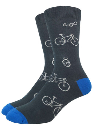 Grey & Blue Bicycle Socks