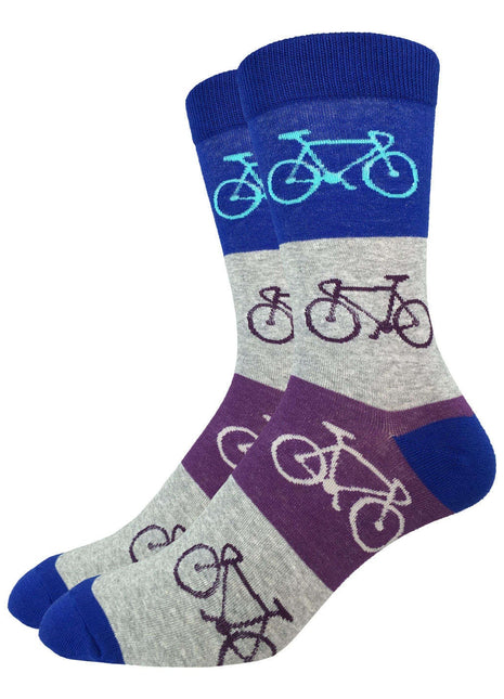 Blue & Grey Checkered Bicycle Socks