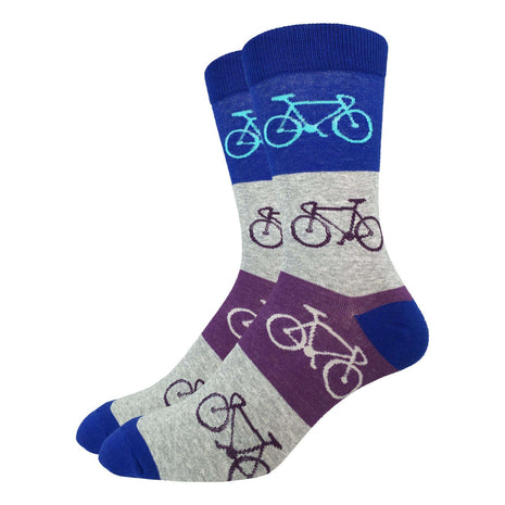 Blue & Grey Checkered Bicycle Socks