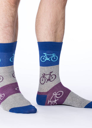 Blue & Grey Checkered Bicycle Socks