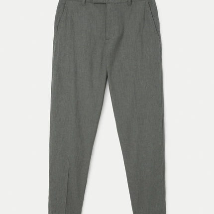 The Colin Tapered Linen Pant in Smoky Green Colour