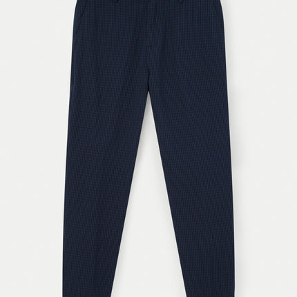 The Colin Tapered Seersucker Pant in Deep Blue