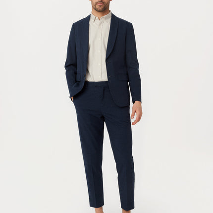 The Colin Tapered Seersucker Pant in Deep Blue