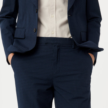 The Colin Tapered Seersucker Pant in Deep Blue