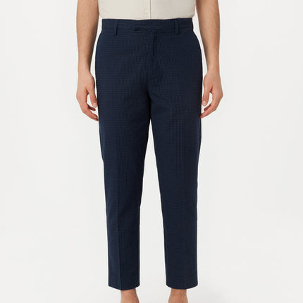 The Colin Tapered Seersucker Pant in Deep Blue