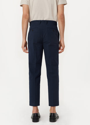 The Colin Tapered Seersucker Pant in Deep Blue