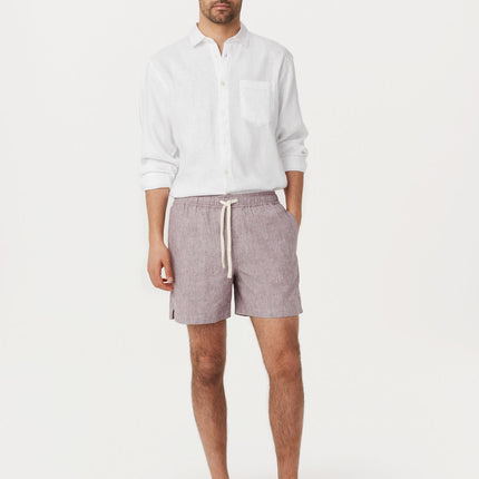 The Owen Linen Short in Twilight Mauve Colour